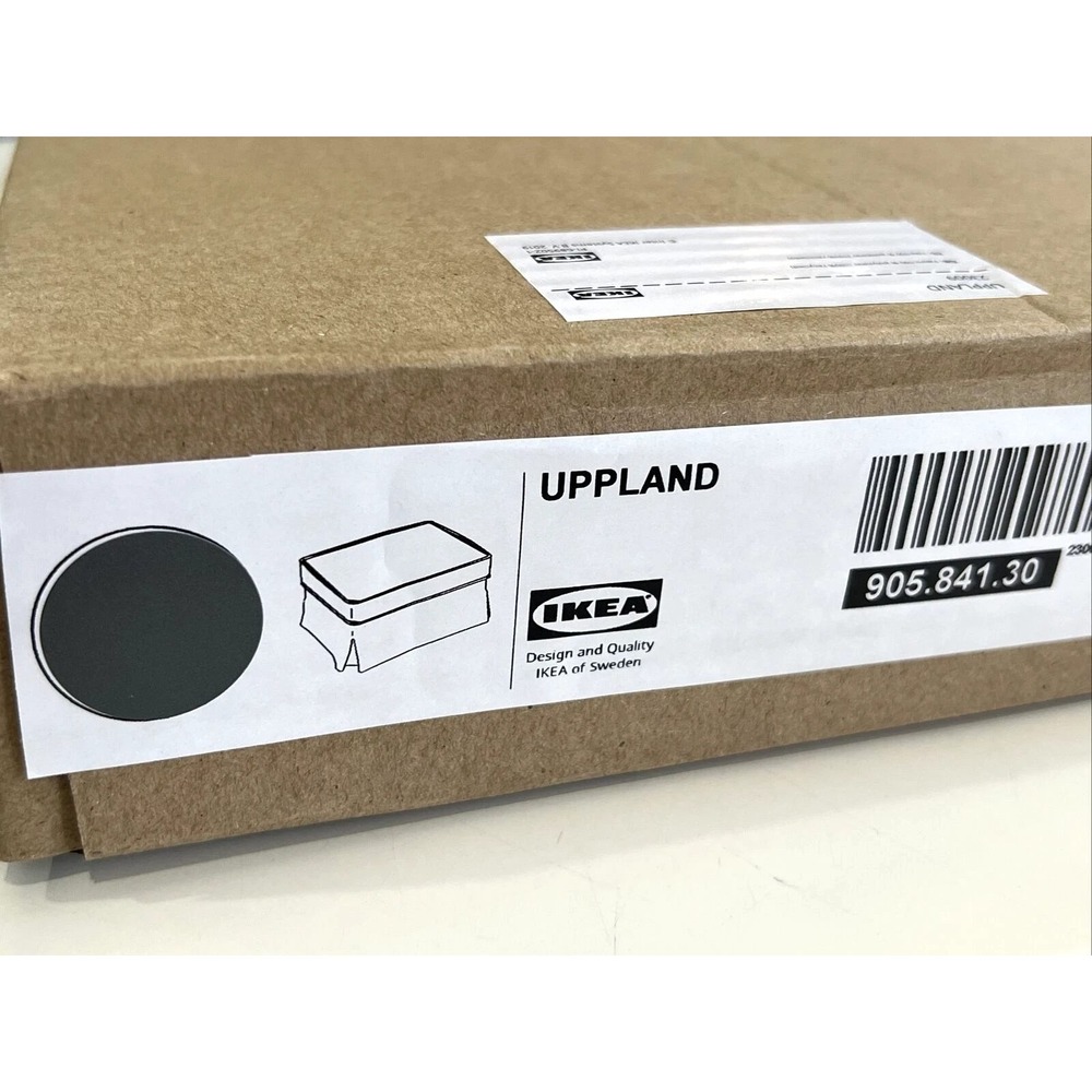Ikea UPPLAND Slipcover Footstool Ottoman Storage Hakebo dark gray 905.841.30